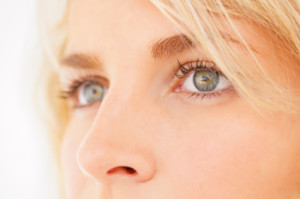 Detail image of eyes of a beautiful blond girl